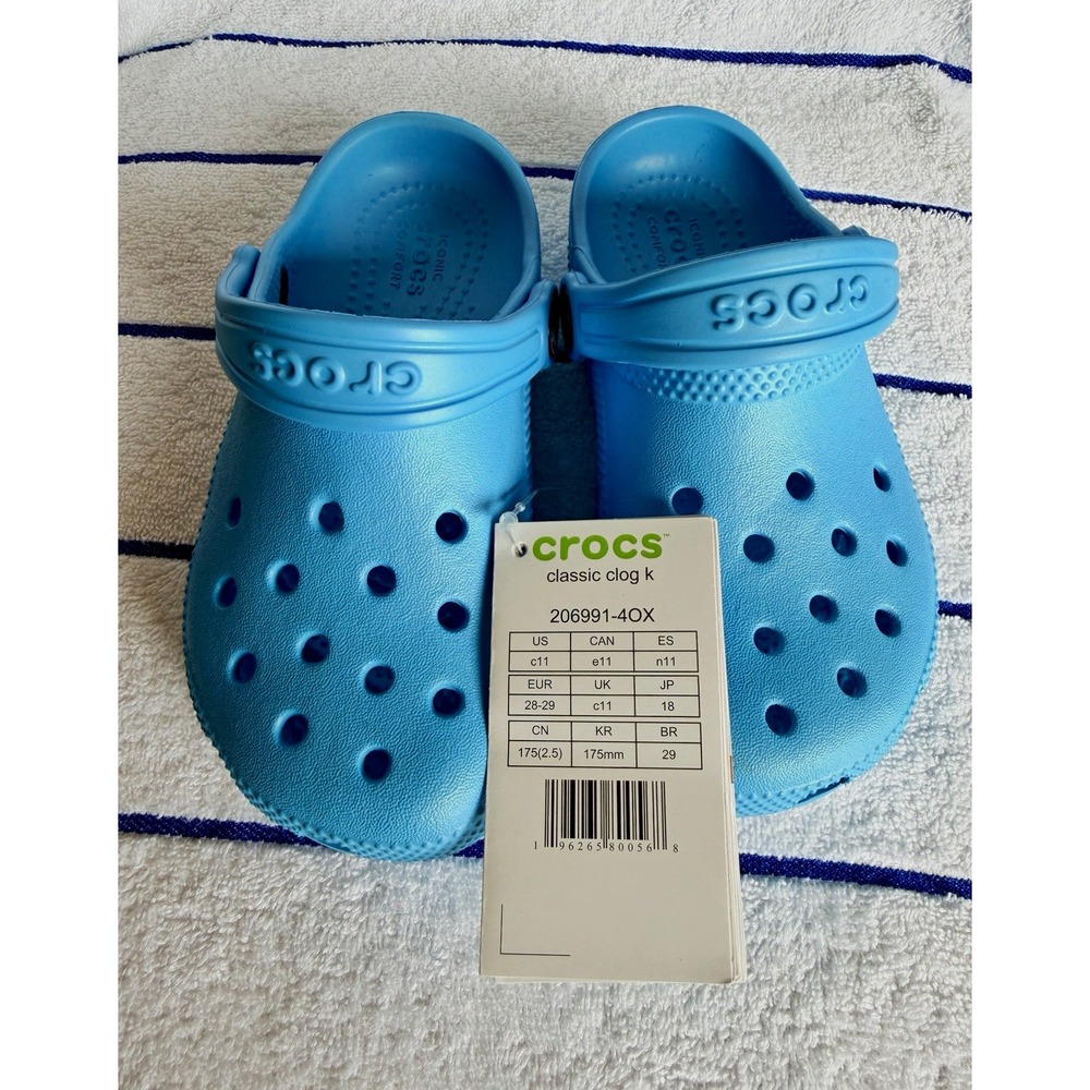 Crocs Classic Clog Venetian Blue Unisex Kids Slip On 206991-4OX Size C11